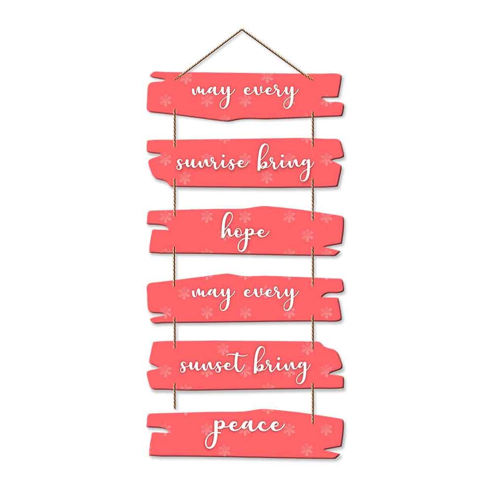 Artvibes Decorative Wall Hanging Wooden Art Decoration item for Living Room | Bedroom | Home Decor | Gifts | Quotes Decor Item | Wall Art For Hall | Mdf Wall Decoration, Set of 6 (WH_3223NR)