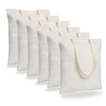 MAINDAIS Unisex-Adult Cotton Casual Tote Shopping Bags With Extra Strong 12'' Handle|Hold 15 Kg|Washable,Reusable,Eco Friendly Biodegradable Multipurpose Use Grocery Bag Natural(Pack Of 6),Beige