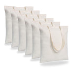MAINDAIS Unisex-Adult Cotton Casual Tote Shopping Bags With Extra Strong 12'' Handle|Hold 15 Kg|Washable,Reusable,Eco Friendly Biodegradable Multipurpose Use Grocery Bag Natural(Pack Of 6),Beige