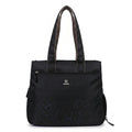 Bag-Age HB55 Tote Handbag for Girls & Women, Water Resistant Office Work Bag with Umbrella Pocket, Large Capacity Shoulder Bag for Work, Travel & Daily Use (Black)