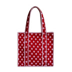 THREADORA LIVING Block Print Cotton Tote Bag for Women – Large Reusable Canvas Shopping Bag with Durable Handles, Traditional Hand Block Printed Design – Multipurpose Grocery, Travel & Everyday Bag