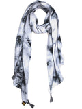 DESI BUTIK Classy Muslin Tie-Dye Printed Grey Everyday Light-weight Scarves/Stoles for Women SCARF93