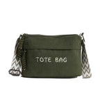 Street27 Women’s Premium Corduroy Tote Bag with Adjustable Wide Strap, Multi-Pocket Crossbody & Shoulder Handbag, Lightweight Everyday Carry with Secure Zipper Closure | (Green)
