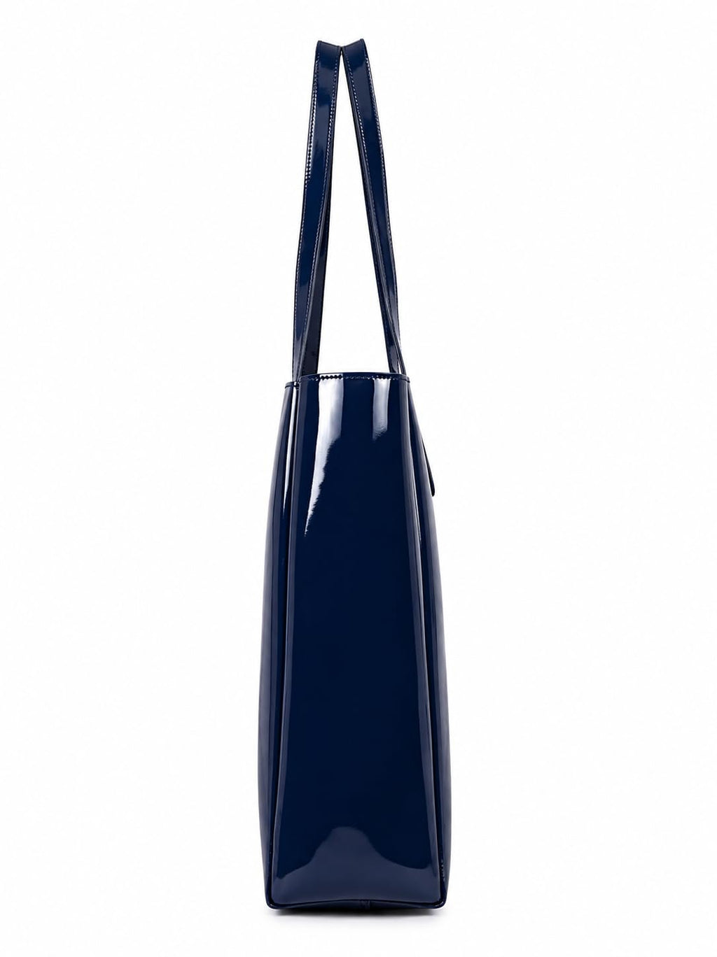 Carrylux Spacious Tote Bag For Womens Handbag Ladies Purses, With Zip Closure Shining Synthetic Leather (Blue)