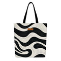 The Purple Tree Eco-Friendly Canvas Tote Bag, Sustainable, Reusable Shopping, Beach, Travel or Everyday Tote, Wide Tote Bag,Monochrome flow