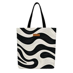 The Purple Tree Eco-Friendly Canvas Tote Bag, Sustainable, Reusable Shopping, Beach, Travel or Everyday Tote, Wide Tote Bag,Monochrome flow