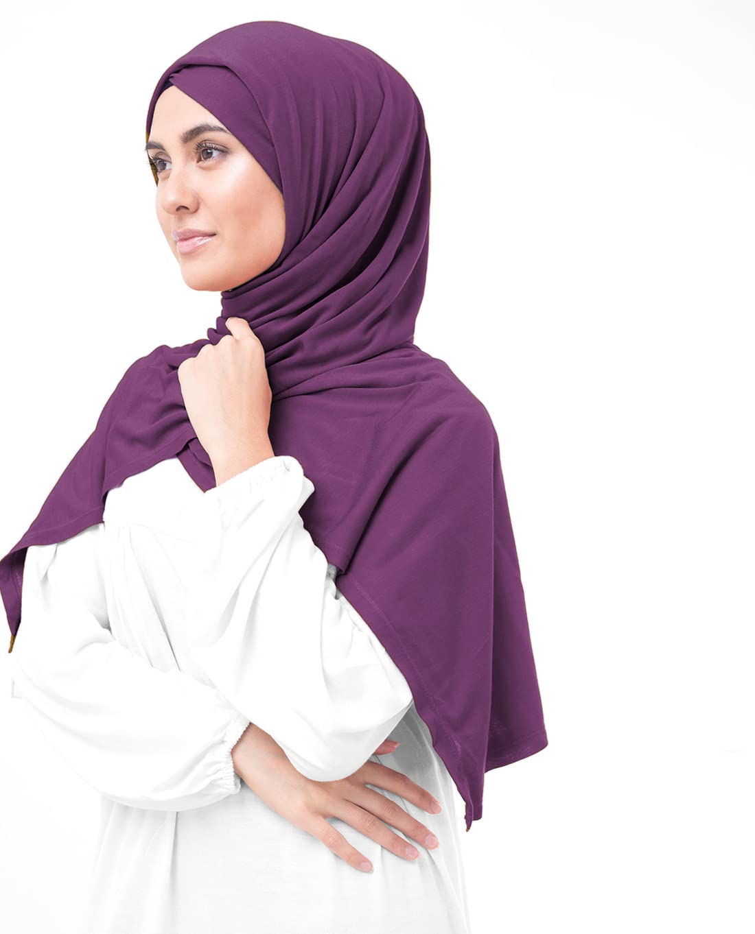 Silk Route InEssence Plum Viscose Jersey Scarf Women Girls Wrap Medium Size Hijab