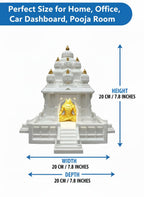 Temples for Home 3D Printed Mini Mandir with Shiva Idol | White & Gold Small Temple for Home & Office | South Indian Architecture Pooja Mandir for Decor & Gifting