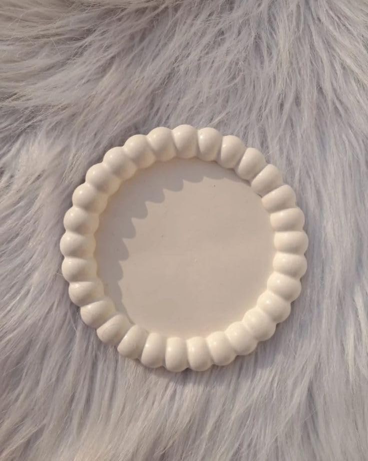 The Cozy Loft- Aesthetic Handmade Concrete Bubble Trinket Tray | Jewelry & Makeup Organizer | Stylish Home Decor, Candle Holder & Multipurpose Table Accessory | (Round-1)
