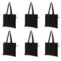 VantageKart Black Cotton Tote Bags Set of 6 – Eco-Friendly, Washable, Reusable, DIY, Screen Printing, Embroidery, Multipurpose Carry Bag