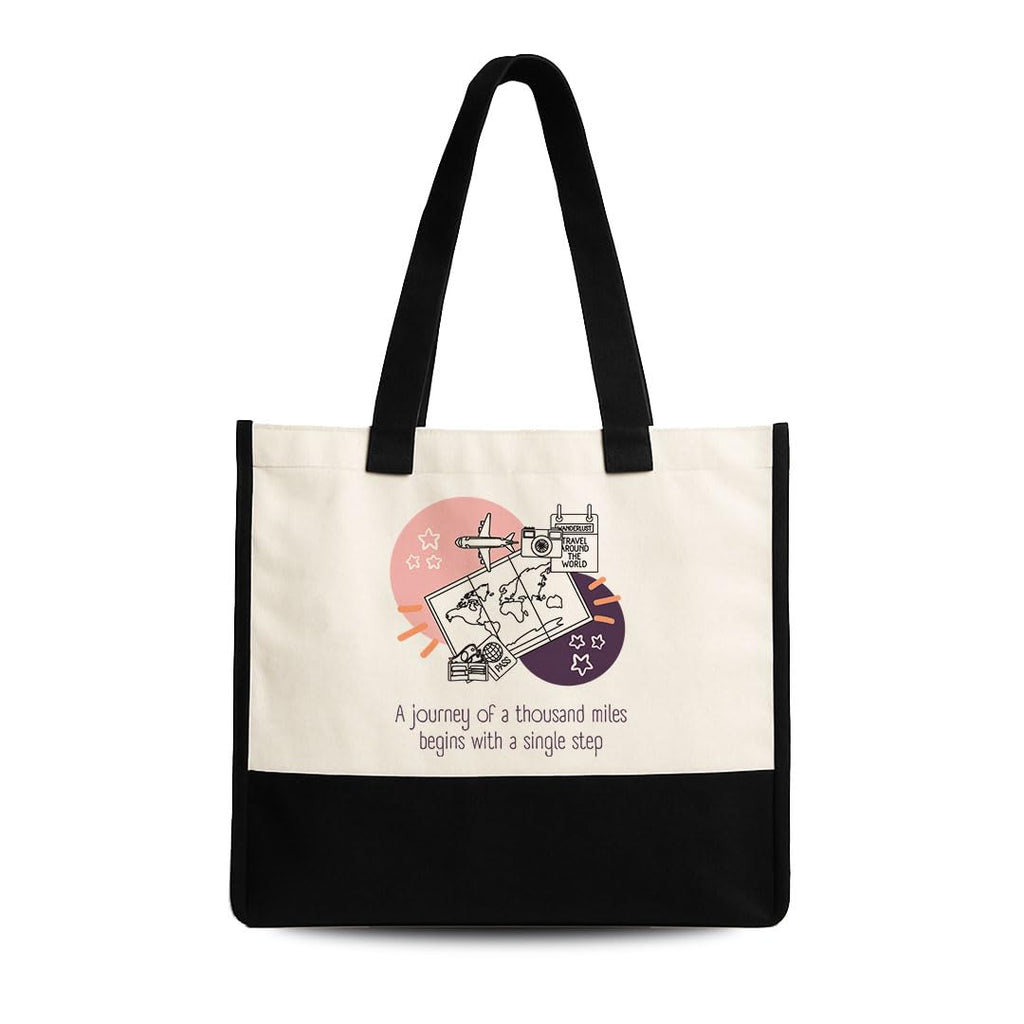TrendoPrint Eco-Friendly Jute Tote Bag for Women | Reusable Shopping Bag with Sturdy Handles | Large Capacity Multipurpose Handbag for Grocery, Office, Travel & Daily Use (JB6)