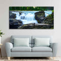 VIBECRAFTS Canvas Paintings for Living Room Drawing Room Panoramic Canvas Wall Painting of Amazing Waterfall View for Home|Office|Gift(PTVCH_2365NV)
