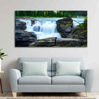 VIBECRAFTS Canvas Paintings for Living Room Drawing Room Panoramic Canvas Wall Painting of Amazing Waterfall View for Home|Office|Gift(PTVCH_2365NV)