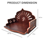 ZUPER Wood Fully Hand Made Om Pattern Home Temple for Pooja Temple for Home and Office I Wall Shelve for Puja I Wooden Mandir (Brown-3) (Pack of 1)