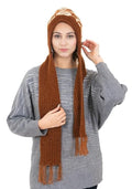 KmCho Brown Woolen Muffler for Women - Soft Warm Winter Scarf - Stylish & Cozy - (Pack of 1)