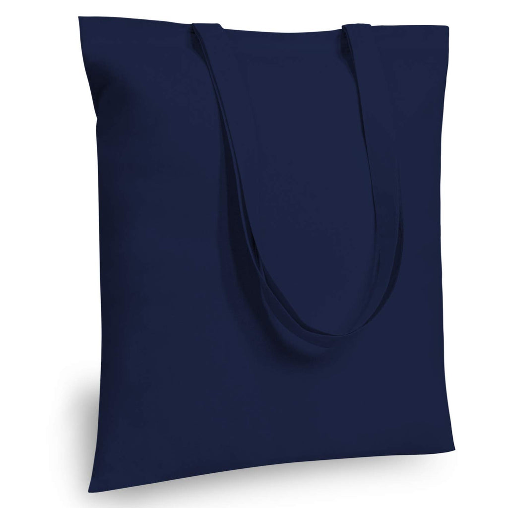 TOPDesign 12-Pack Economical 16x15 Navy Blue Cotton Tote Bag, Lightweight Medium Reusable Grocery Shopping Cloth Bags, Suitable for DIY, Advertising, Promotion, Gift, Activity