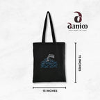 DANIOO DON'T WORRY WE CARRY Cotton Canvas Tote Bags for Women, Multipurpose Handbags for Women and Girls with Zipper and Pocket for Travel, Shopping | Hand Bag | College Tote Bags (Black)