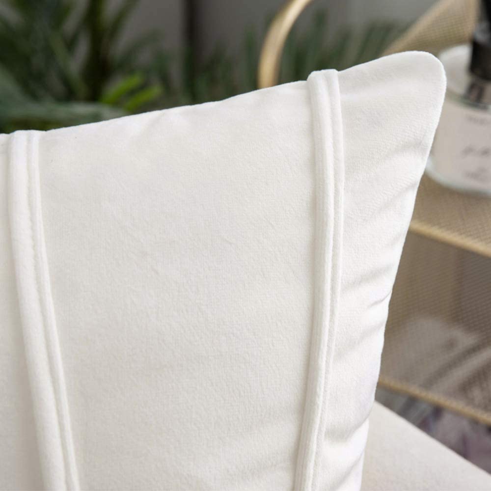 Khooti Velvet Striped Cushion Cover Pack of 1-28 x 28 / 71 x 71 cm | Pure White | Soft Pillow Covers Cushion Case for Sofa Bedroom Livingroom Chair Car, Cushion Cover with Zig Zag Pattern