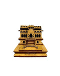 eXme Badrinath Wooden Miniature Temple Statue – Handcrafted Spiritual Mandir Showpiece for Home, Office, Car Dashboard & Gifting | Decorative Idol for Pooja & Festive Decor (W 7.5 x D 7.5 x H 7.5 cm)