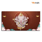 VIBECRAFTS Canvas Paintings for Living Room Drawing Room Devotional Ganesha Canvas Wall Painting for Home|Office|Gift(PTVCH_2372)
