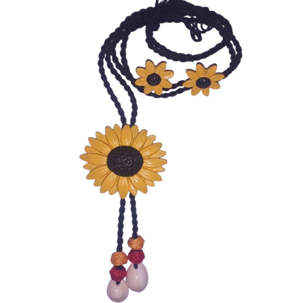 Handmade Sunflower Clay Jewellery Necklace with Earrings for Women and Girls
