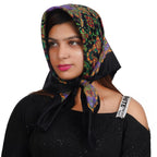 Woolen Hair Scarf Square Hair Bandanas Large Scarf Sleeping Head Wraps Neck Scarf for Women_Pack Of 1_Black