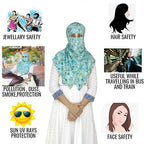 Switchon Rayon Anti Pollution Full face Scarf UV Sun Rays Protection scarf for women - Free Size (turquoise)