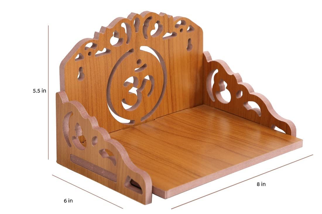 kriyanta Wooden Small Temple for Home Puja Mandir Wall Hanging and Table Top Home Mandir Temple Home Decor Beautiful Wooden Temple. (Hindolo 30)