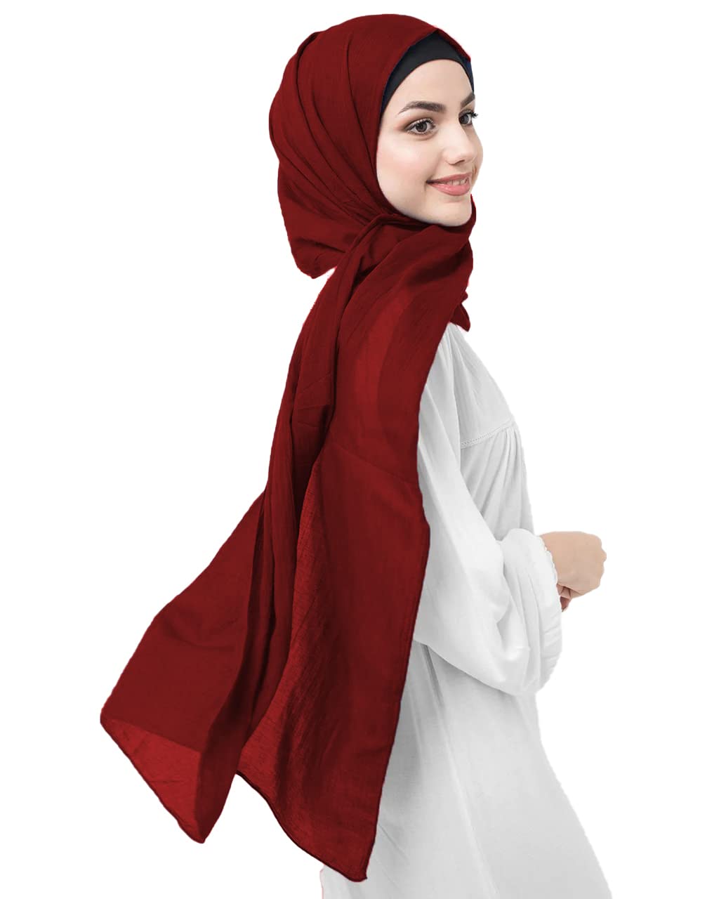 ICW Women Soft Chiffon Georgette Scarves Shawl Stoles Long Scarf Wrap Head Scarves (Pack 4), For Female, Multicolor