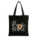 Peach Blossom Women’s Cotton Printed Tote Bag_BLK - RISE & SHINE
