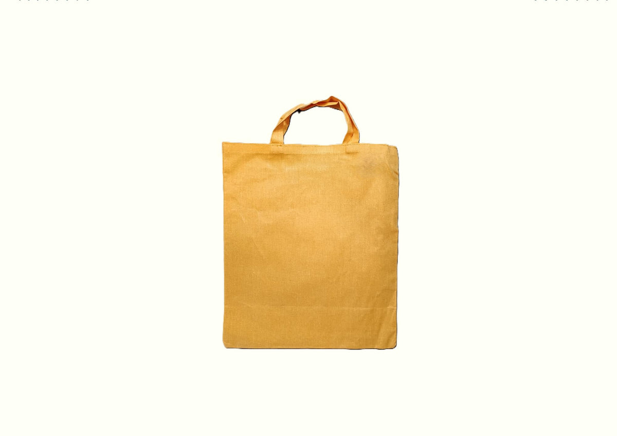 Fresh Bio Cotton Tote Bag | Reusable Shopping Cloth Bag for Grocery, Travel | Lightweight & Stylish | Yellow Bag | Eco-Friendly, Durable & Spacious (Pack of 5, YELLOW THAMBOOLAM BAGS - 12X 14)