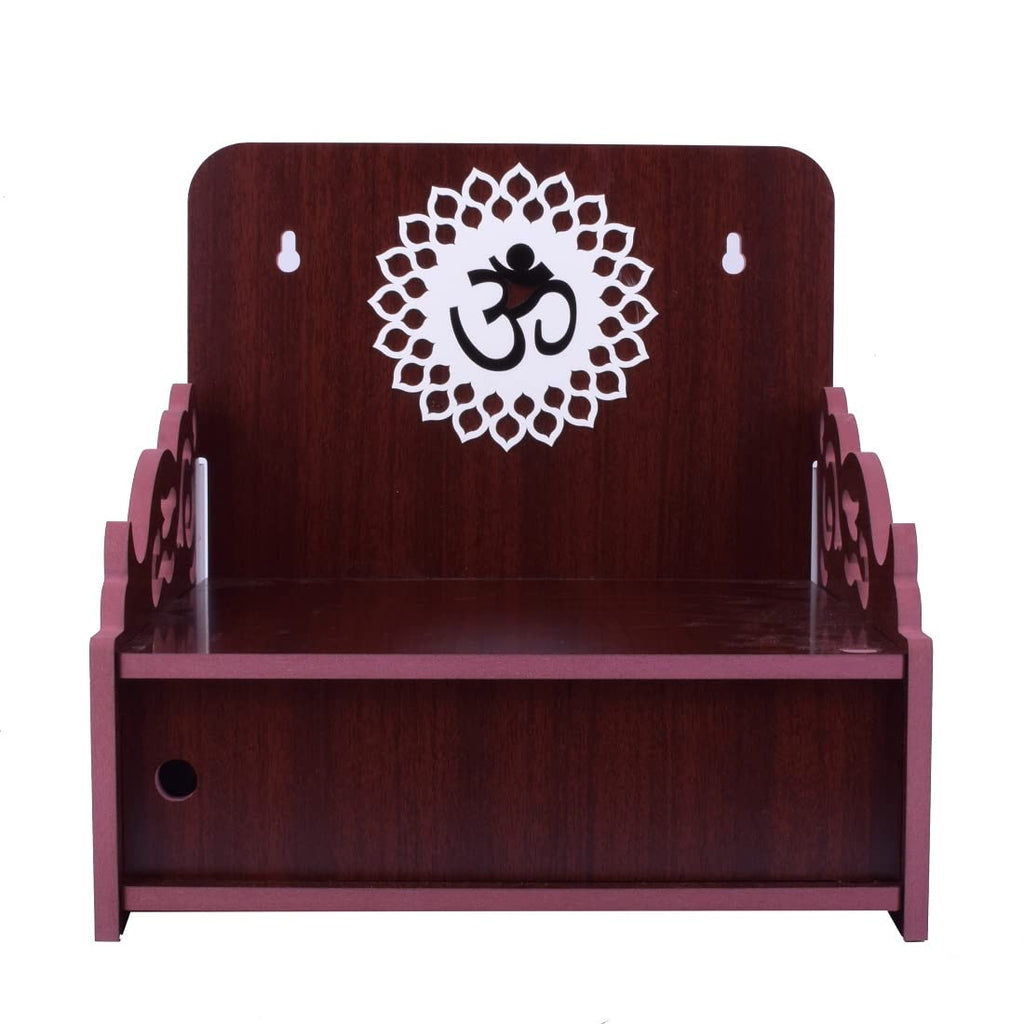 Lakhaji Christian Wooden Wall Hanging Temple for Home and Shop,Office and Home showpiece Temple (Maroon-6)