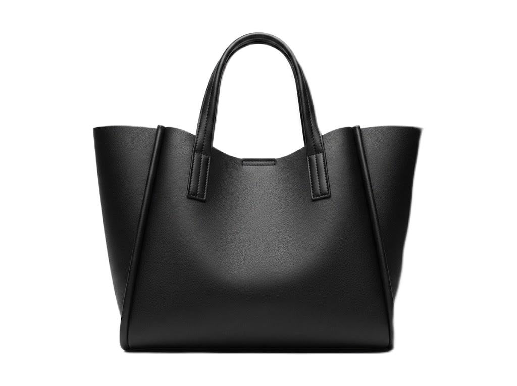 PAVILONN Women Tote Bag PU Leather Office Shoulder Handbag, Large Capacity Black Top Handle Purse for Work, College, Shopping, Travel, Everyday Carry, Elegant Gift for Women