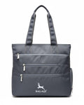 Bag-Age HB49 Multi-Pocket Tote Bag for Girls & Women, Water-Resistant Shoulder Bag with Umbrella Pocket for Daily Use, Handbag for Office, Travel, Shopping, Everyday Use (Grey)