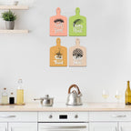Artvibes Eat Well Feel Good Printed Wooden Wall Hanging for Kitchen | Cafe | Restaurant | Dining Room | Quotes Decor Item | Wall Poster | Food Quotes Decoration | Gift Items(WH_5609NV), Set of 4