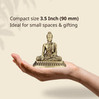 Shilpkala 3.5 Inch Brass Ultra Fine Gautam Buddha Idol for Home & Office, Pooja, Table Decor, Worship & Gift