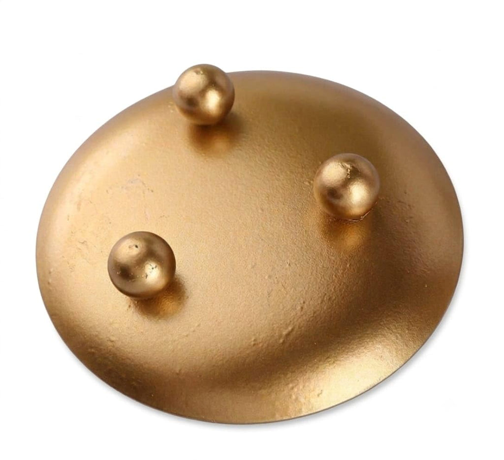 StylizShades Gold Metal Tealight Candle Holder Set of 2 | Round Decorative Tea Light Holders with Ball Feet | Modern Candle Stand for Home Decor, Diwali, Wedding & Table Centerpiece, Gold