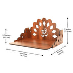 BerryBox Wood Hand Crafted Om Pattern Home Temple for Pooja Temple for Home and Office l Puja Mandir l Wooden Mandir l Puja Shelve | | Compact Pooja Ghar Stand (Design 2)