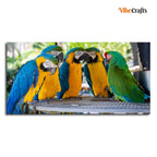 VIBECRAFTS Canvas Paintings for Living Room Drawing Room Colorful Mascaw Parrots Canvas Wall Painting Fitted With Wooden Frame for Home | Office | Gift (PTVCH_2311)