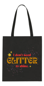 Delhi Printing Co.Glitter black tote bag |Strong Cotton Bag for Shopping | Canvas Tote Bag for Women & Girls | Stylish Cotton Handbags