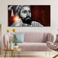 VIBECRAFTS Canvas Paintings for Living Room Drawing Room Chhatrapati Shivaji Maharaj Canvas Wall Painting Fitted With Wooden Frame For Home | Office | Living Room | Gifts (PTVCH_2553N)