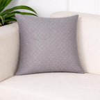 STITCHNEST Quilted Velvet Cushion Covers Set of 5 | Soft Grey | 18x18 Inches | Premium Sofa & Living Room Décor