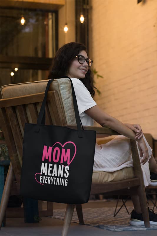 TheYaYaCafe® Mother’s Day Printed Canvas Cotton Black Tote Bag with Zipper | Gift for Mom | Lightweight & Multipurpose Shopping Bag