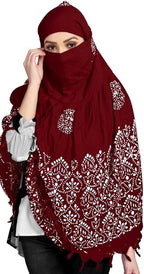 VASTTRAM Women's Pure Cotton Long Scarves Scarf Cum Mask Usable For Driver Anti Pollution Full Face Cover With UV Sun Rays Protection For Female, Maroon