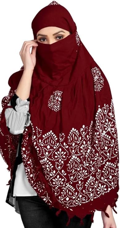 VASTTRAM Women's Pure Cotton Long Scarves Scarf Cum Mask Usable For Driver Anti Pollution Full Face Cover With UV Sun Rays Protection For Female, Maroon