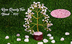 Reiki Crystal Products Rose Quartz 100 Bead Crystal Stone Tree | Natural Gemstone Money Tree for Love, Harmony, Emotional Balance & Positive Energy | Home Office Décor, Vastu & Feng Shui Gift