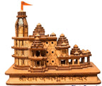 Handmade Wooden Shri Ram mandir Ayodhya 3D Wood Tempal for Home Decoration, Office, and Gift ! Full Polished Shri Ram Janmbhoomi Temple 3D Model Ideal for Home Decor and Pooja