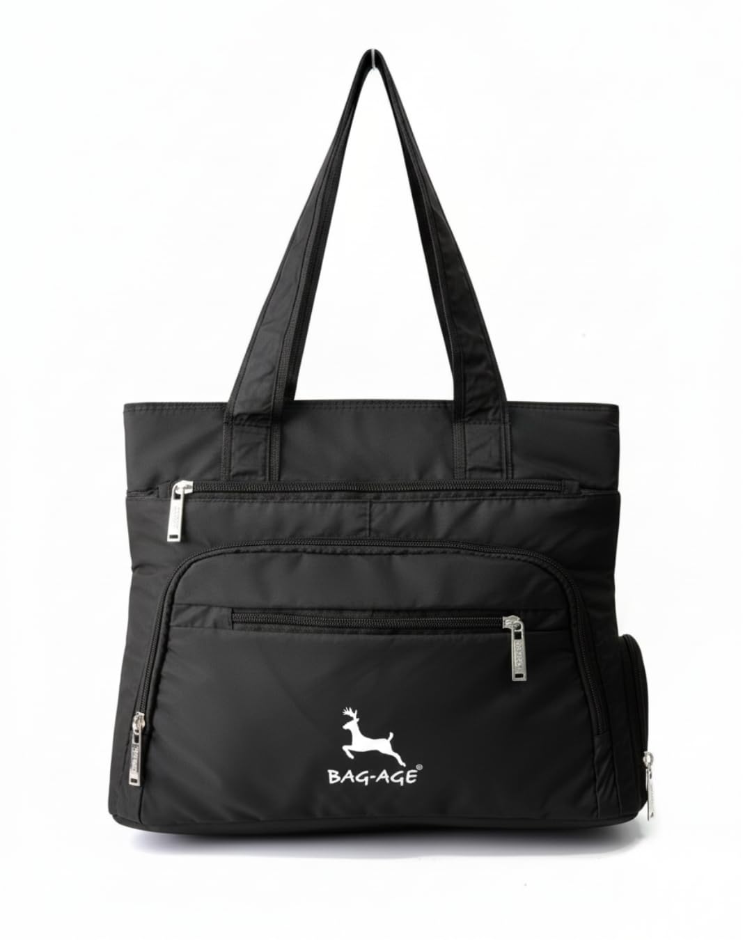 Bag-Age HB50 Tote Bag for Girls & Women | Water-Resistant Office Work Handbag with MultIple Compartments | Work, Travel & Daily Use (Black)