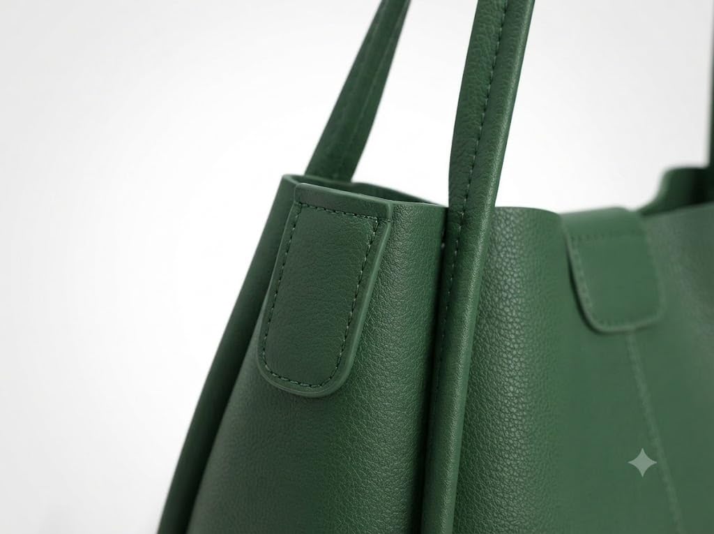 PAVILONN Women Tote Bag Ladies Handbag Shoulder Bag Office Bag PU Leather Travel Handbag with Zip Pouch Large Capacity Work Tote Shopping Purse College Bag (green)