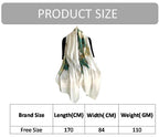 Alexvyan Satin Silk Summer Scarves 170 x 84 cm, Floral Print Green and Off White Colour with Stitched Border, Lightweight Fashion Scarf for Women Sun Protection Stole